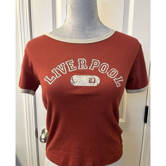 Fivestar General LIVERPOOL 23 Women’s Crop SS T Shirt Red Y2K M School Teens - Picture 2 of 7